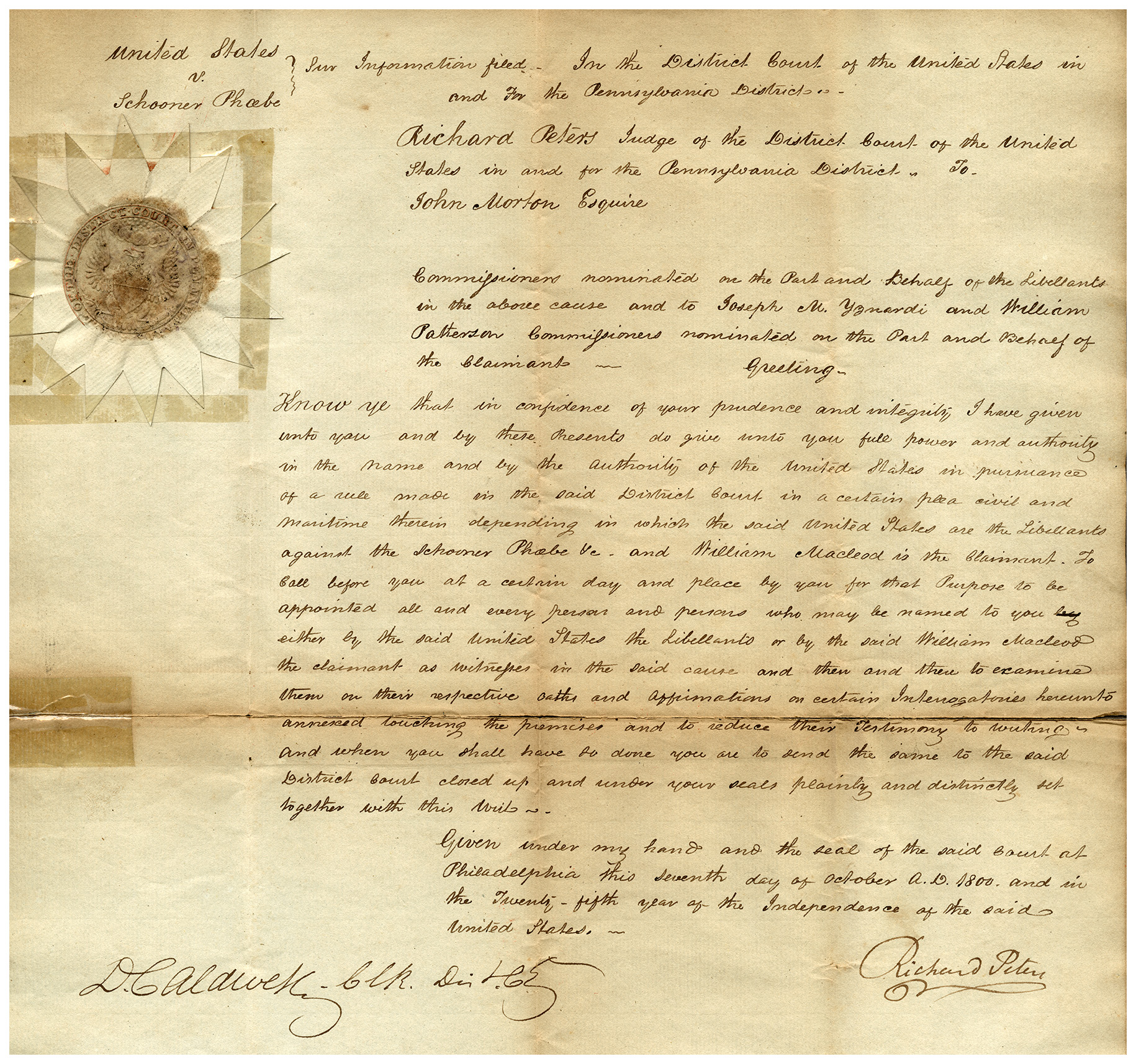 PetersOrderForCommissionToHavana1800